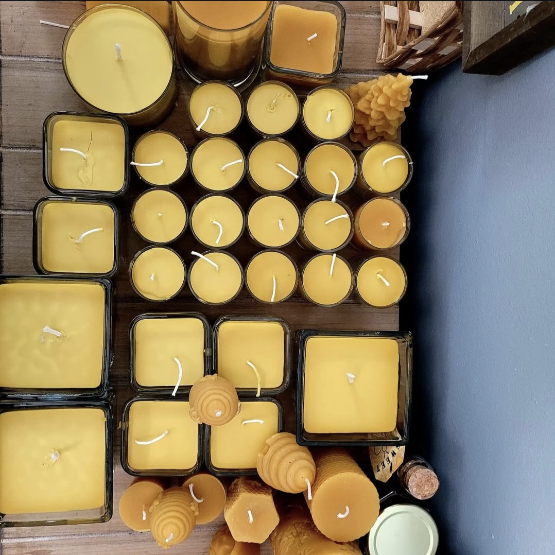 The Scott family's Sweet Stinger candles are ready for customers. Photo courtesy of Sweet Stingers.