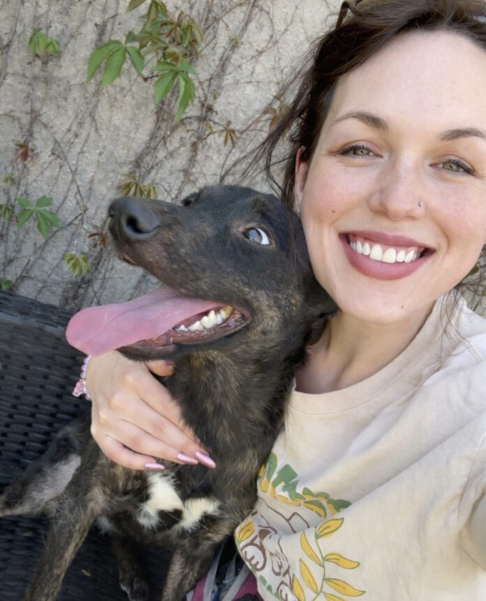 Ronni Hull with shelter dog Jordy.